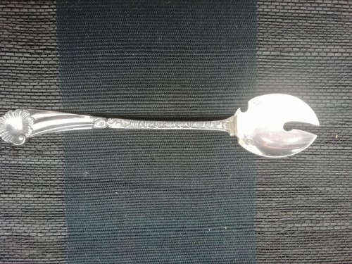 Srebrna łyżka, widelec do ostryg 