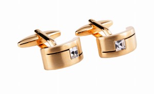 Spinki do mankietów pozłacane/kryształ Swarovski'ego