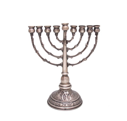 Menora XIX/XX w. srebro pr. 800, m. 185 g; wys. 20 cm