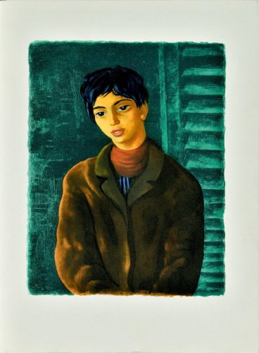 Mojżesz KISLING (1891-1953) Portret chłopca litografia barwna