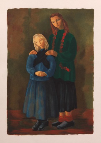 Mojżesz KISLING (1891-1953) Siostry litografia barwna, papier, 27 × 21 cm (zadruk)
