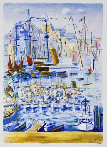 Mojżesz KISLING (1891-1953) Port w Marsylii, 1950 litografia barwna,