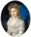 Aleksander Kucharski(Warszawa 1741- Paryż 1819), portret damy,  pastel na pergaminie,  43 x 35 cm(owal)