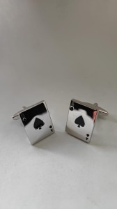 Srebrne spinki do mankietów As Pik 