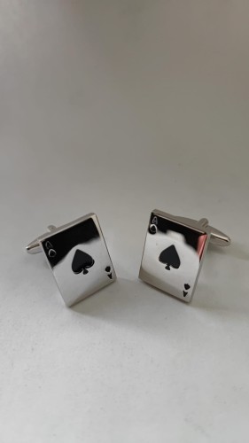 Srebrne spinki do mankietów As Pik 