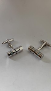 Spinki do mankietów srebrne w kształcie wałków