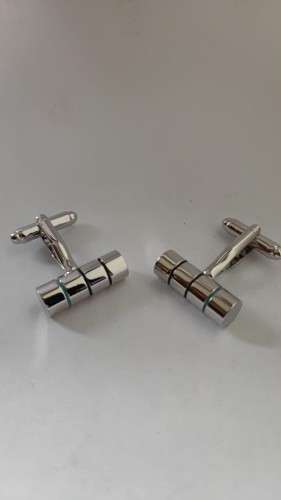 Spinki do mankietów srebrne w kształcie wałków