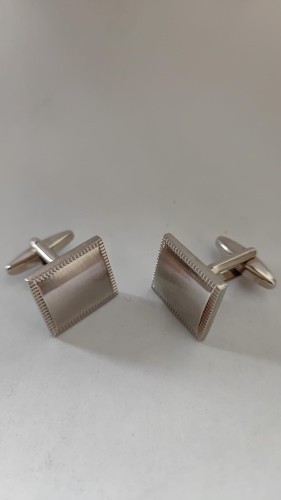 Srebrne szczotkowane spinki  do mankietów