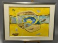Marek Oberlander (1922-1978) kompozycja abstrakcyjna akwarela na papierze Sygnowany w prawym dolnym rogu i datowany Nicea 1967. Wymiary 48x63 cm