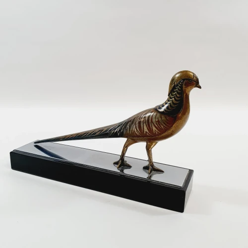 Rzeźba z brązu z okresu Art Deco „Kura bażanta”