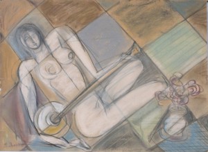 Elisabeth Ronget (1899-1950), pastel na kartonie, sygnowany, 38 x 51 cm.