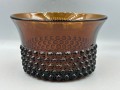 Nuutajärvi, Finlandia 1952-71r, Saara Hopea, miska pryszczata, brązowa.  Wysokość: 9cm  Średnica: 15cm ​