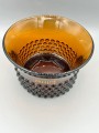 Nuutajärvi, Finlandia 1952-71r, Saara Hopea, miska pryszczata, brązowa.  Wysokość: 9cm  Średnica: 15cm ​
