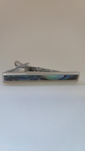 Spinka do krawata srebrna z agatem