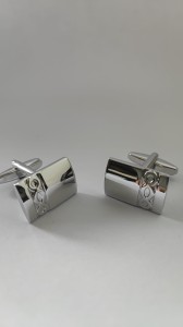 Spinki do mankietów srebrne z połyskiem