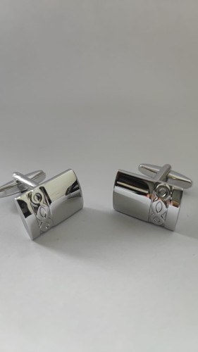 Spinki do mankietów srebrne z połyskiem