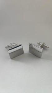 Spinki do mankietów srebrne matowo błyszczące prostokątne