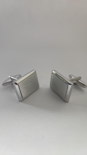 Spinki do mankietów srebrne prostokątne