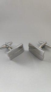 Spinki do mankietów srebrne z połyskiem