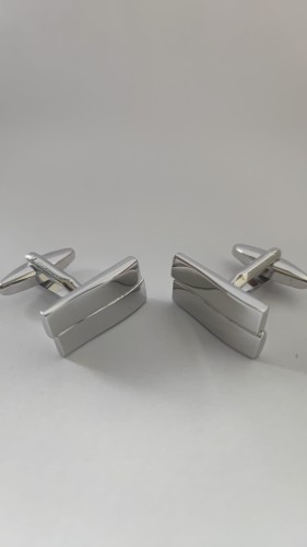 Spinki do mankietów srebrne z połyskiem