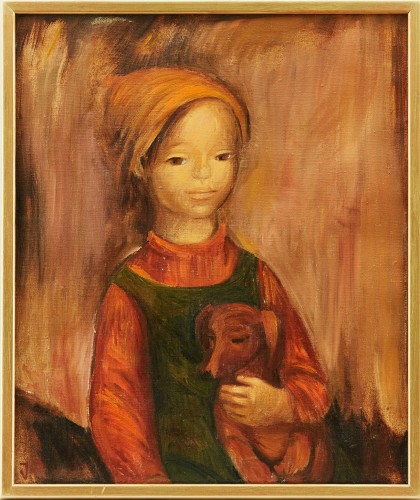 Janina Pol (1924-2004. Dziewczyna z psem.