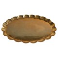 Owalna mosiężna taca Art deco, projekt Arvid Johansson, Arvika Konstsmide, Szwecja, lata 40. XX wieku