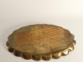 Owalna mosiężna taca Art deco, projekt Arvid Johansson, Arvika Konstsmide, Szwecja, lata 40. XX wieku
