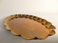 Owalna mosiężna taca Art deco, projekt Arvid Johansson, Arvika Konstsmide, Szwecja, lata 40. XX wieku