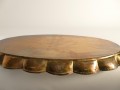 Owalna mosiężna taca Art deco, projekt Arvid Johansson, Arvika Konstsmide, Szwecja, lata 40. XX wieku