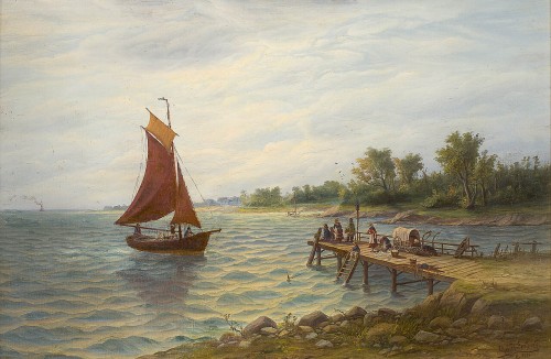 Max SCHRÖDER-GREIFSWALD (1858 Greifswald - 1948 Berlin) Wschód słońca nad zatoką.n