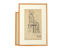 Jean PESKÉ (1870-1949) „Model siedzący" rysunek węglem