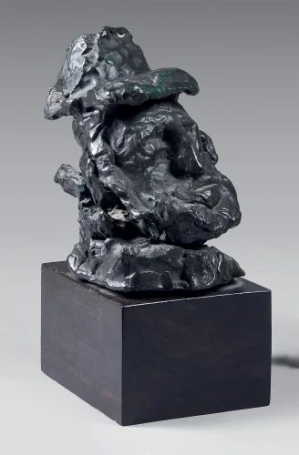 Emmanuel KATZ (zw. Mané-Katz) (1894 - 1962) Głowa mężczyzny w czapce, Odlew żeliwny 