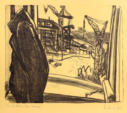 Stein, Hans (ur. 1935 w Dessau, mieszka w Berlinie) Plac budowy w Berlinie  (1977), litografia