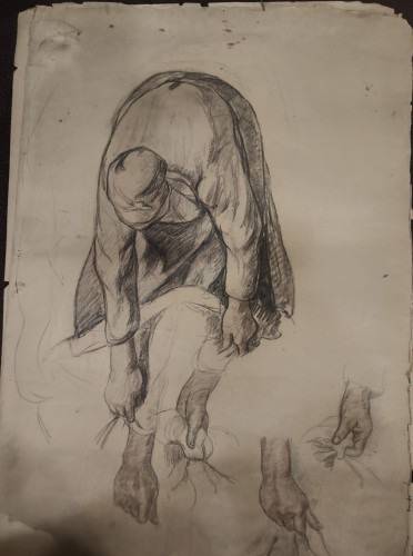 Jean PESKÉ (Jan Mirosław PESZKE) (1870 Gołta - 1949 Le Mans) Zbierająca, studium dłoni 