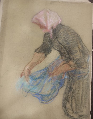Jean PESKÉ (Jan Mirosław PESZKE) (1870 Gołta - 1949 Le Mans) Studium kobiety  pastel, tektura,