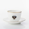 Filiżanka ze spodkiem z Imperialnej Manufaktury Porcelany w  Petersburgu. Koniec XIX i pierwsza dekada XX wieku. Carska Rosja