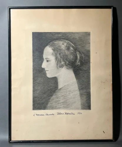 Louis MARCOUSSIS (1878 Warszawa - 1941 Cusset), Profil Heleny Rubinstein, akwaforta, 1933r