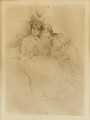 Berthe Morisot Francja 1841-1895. „Lekcja rysunku” (Berthe Morisot rysuje z córką). Sucha igła, 