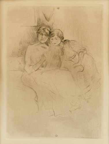 Berthe Morisot Francja 1841-1895. „Lekcja rysunku” (Berthe Morisot rysuje z córką). Sucha igła, 