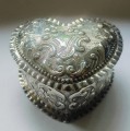 PUDEŁKO/ PUZDERKO na tabletki w kształcie serca, srebro 925(sterling silver), Anglia, ok. 1890r