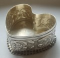 PUDEŁKO/ PUZDERKO na tabletki w kształcie serca, srebro 925(sterling silver), Anglia, ok. 1890r