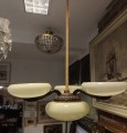Żyrandol bakelitowy Art Déco z lat 30. – oryginał z epoki międzywojennej
