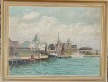 Szczecin – widok na Wały Chrobrego | Wilhelm Hoffmann | Obraz olejny 1962