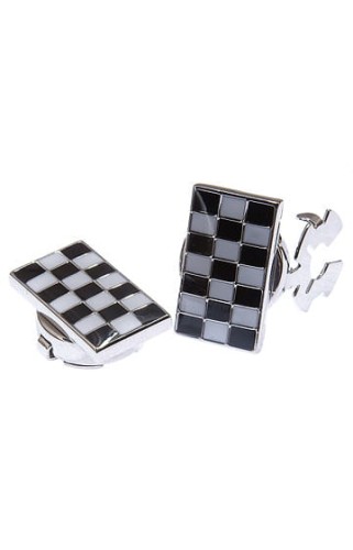 Nakładki na guziki czarno biała szachownica